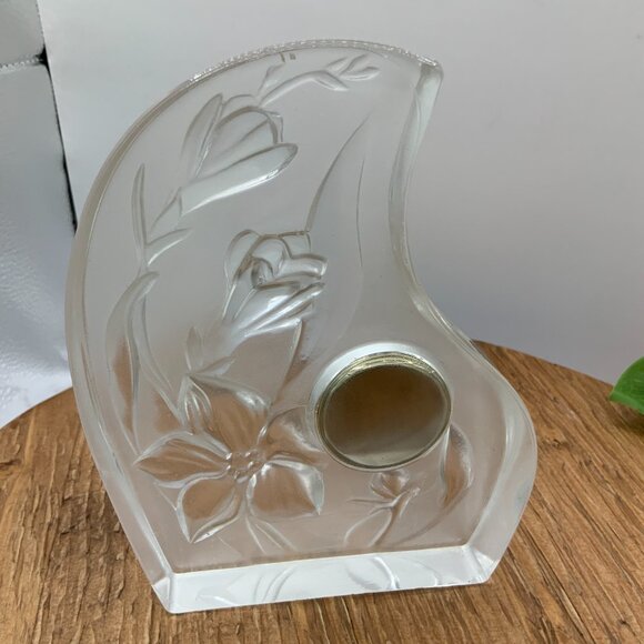 Cristal d'Arques France Genuine Lead Floral Vintage Quartz Clock - Picture 4 of 7